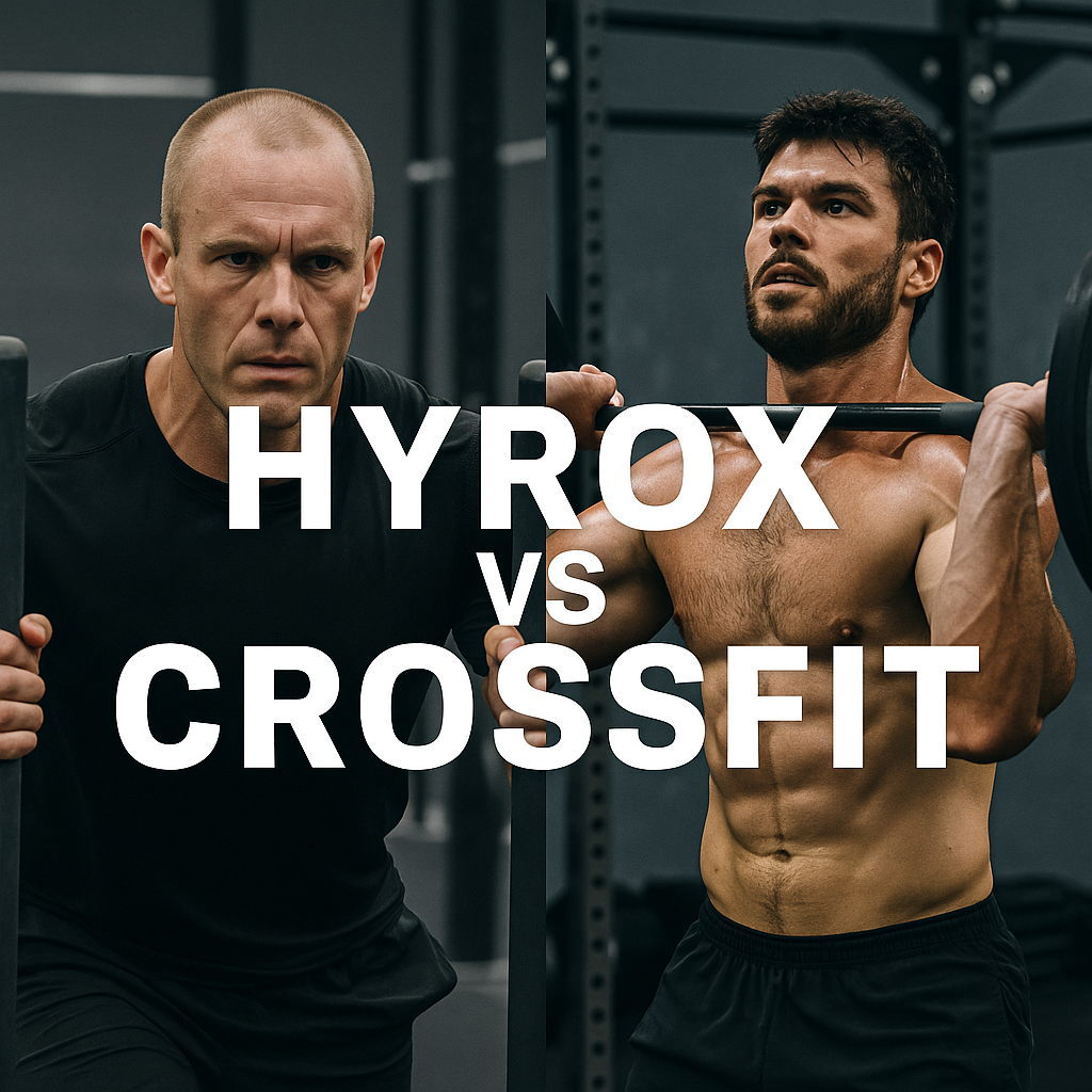 Competidor de Hyrox e atleta de CrossFit lado a lado